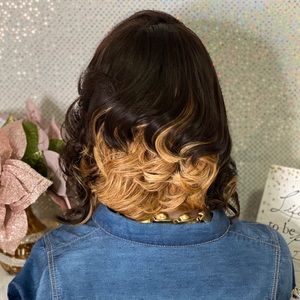 🔥 10” 2-Tone 1b& Blonde Bob 💯Human Hair Wig 🔥